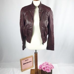 Andrew Marc Wine Leather Jacket (Sz: M)